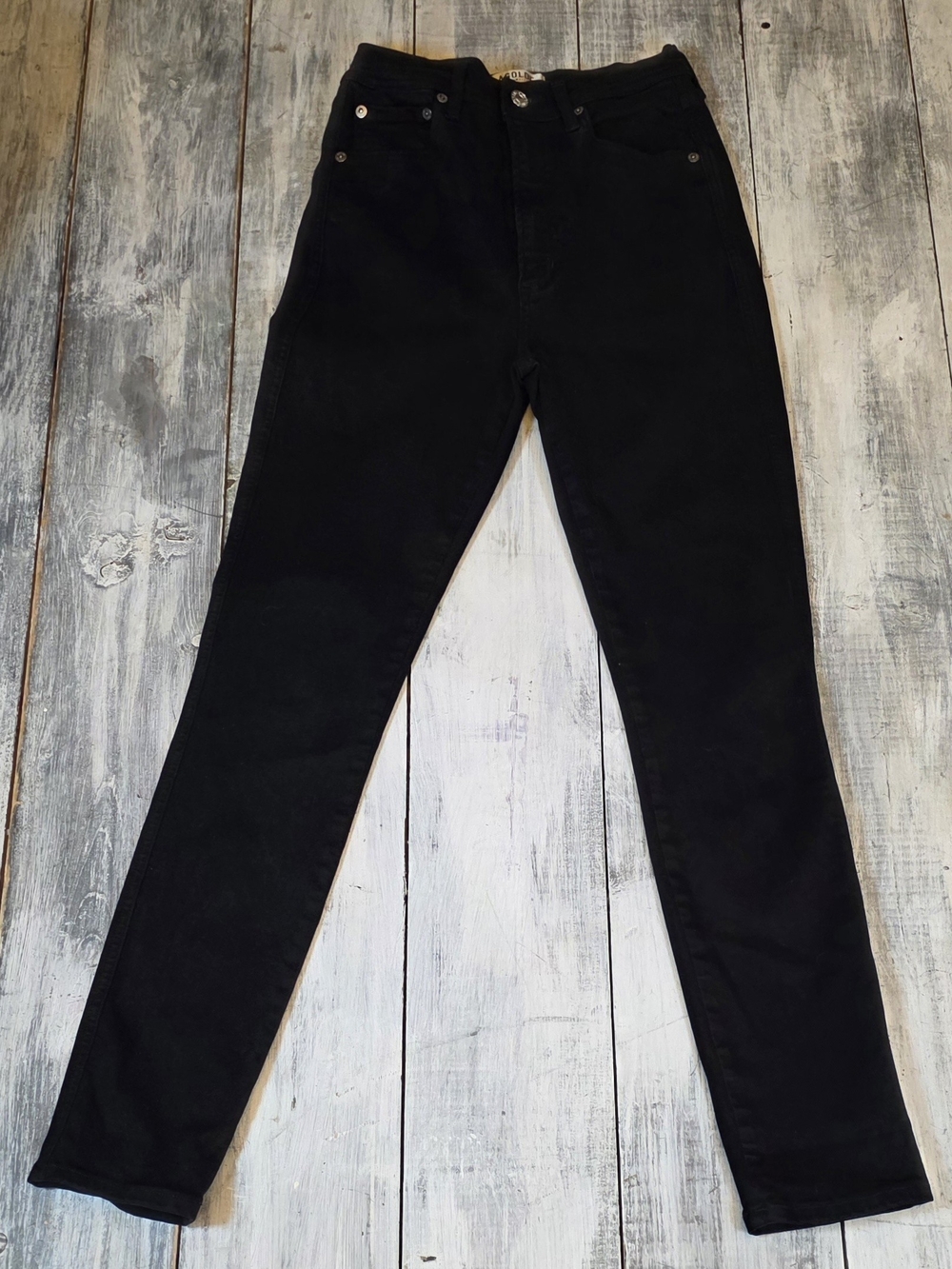 Agolde Women's Premium Black Denim High-Rise Slim Jeans sz 24